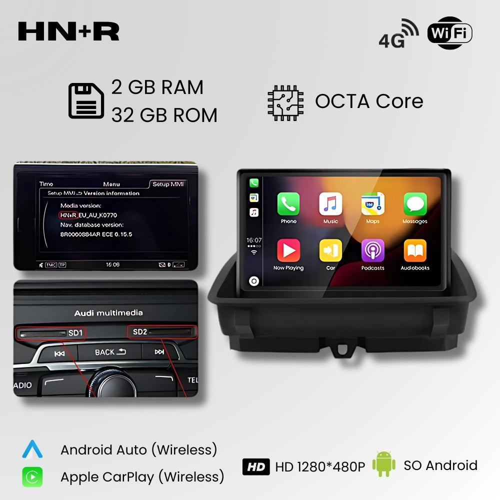 Android Auto Radio Carplay Audi Q3 2012-2018