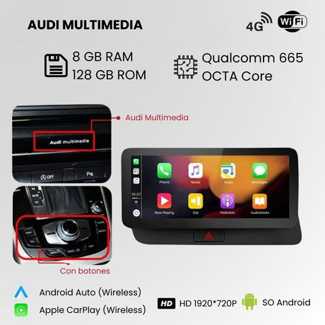 Android Autoradio Carplay Audi Q5 2009 - 2016 10 Zoll