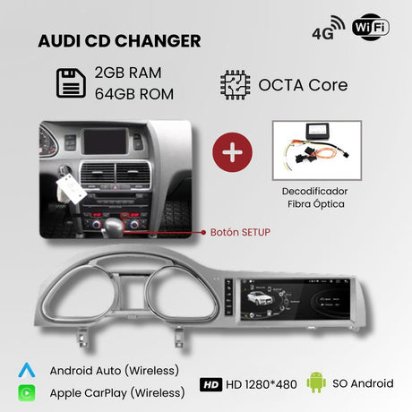 Radio Android Auto Carplay Audi Q7 2006 - 2015