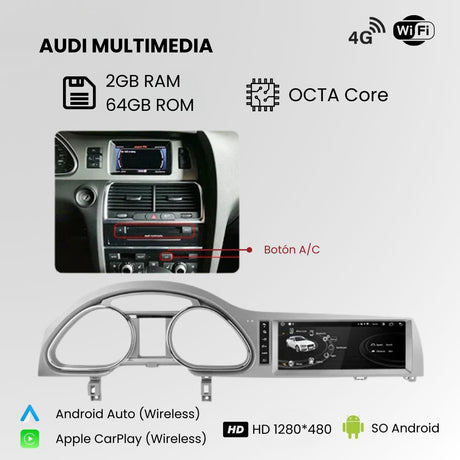 Android Autoradio Carplay Audi Q7 2006 - 2015