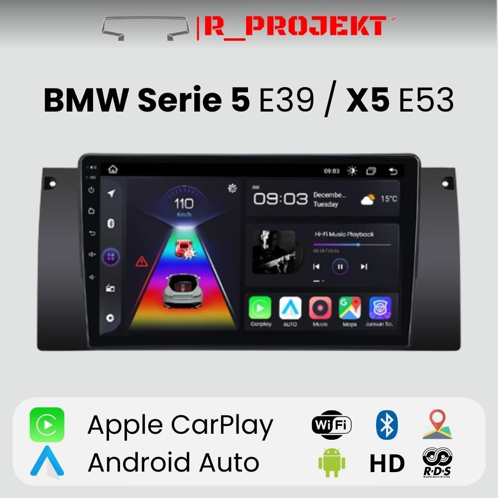 Android Auto Radio Carplay BMW E53 X5 Series 5 E39