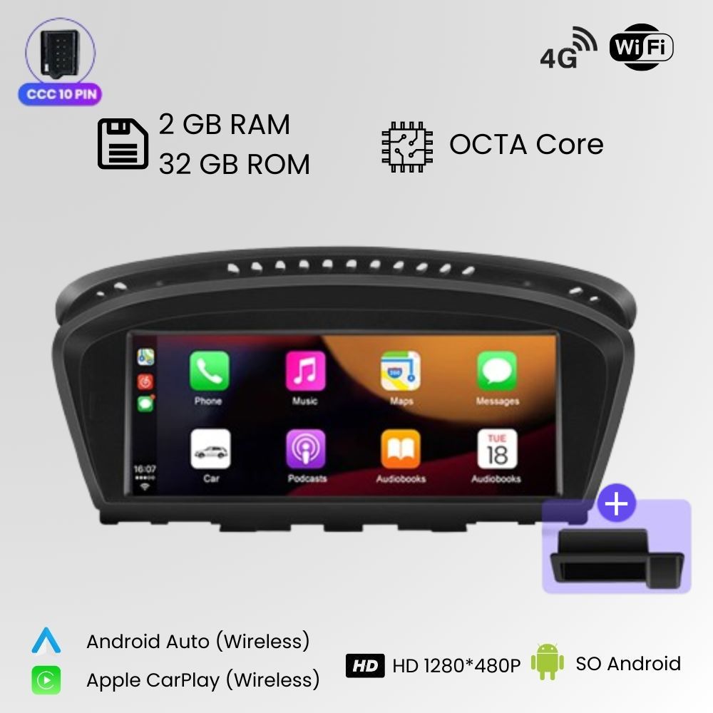 Android Autoradio Carplay BMW Serie 3 5 6 E60 E61 E63 E64 E90 E91 E92 CCC CIC