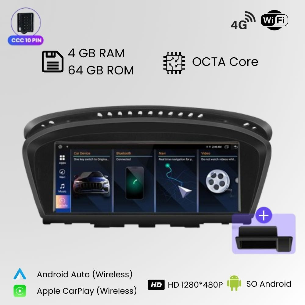 Radio Android Auto Carplay BMW Serie 3 5 6 E60 E61 E63 E64 E90 E91 E92 CCC CIC