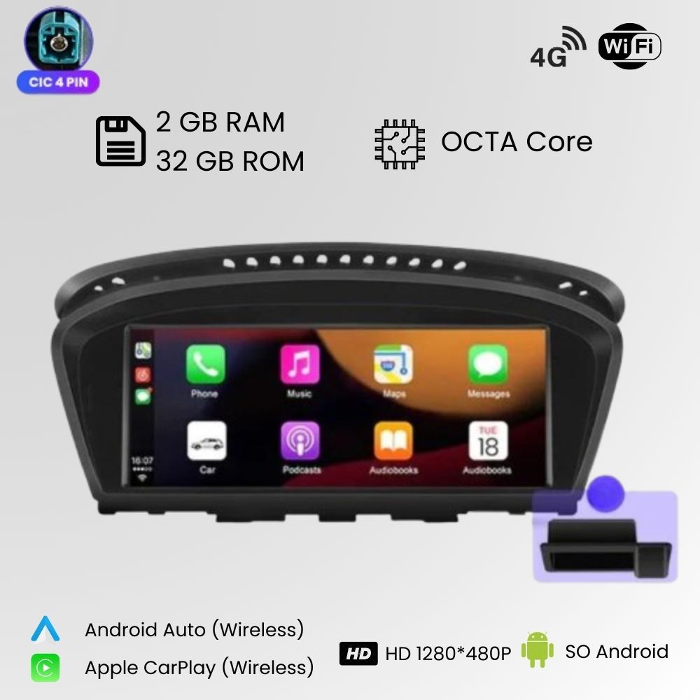 Radio Android Auto Carplay BMW Serie 3 5 6 E60 E61 E63 E64 E90 E91 E92 CCC CIC