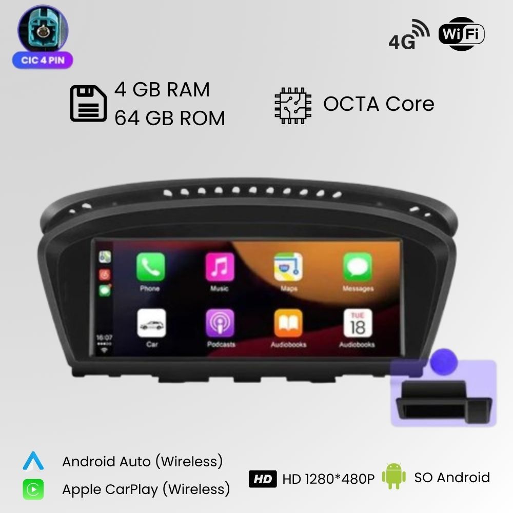 Android Autoradio Carplay <tc>BMW</tc> Serie 3 5 6 E60 E61 E63 E64 E90 E91 E92 CCC CIC