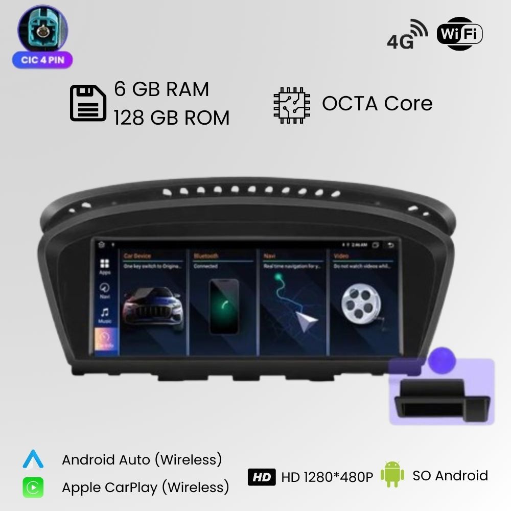 Radio Android Auto Carplay BMW Serie 3 5 6 E60 E61 E63 E64 E90 E91 E92 CCC CIC