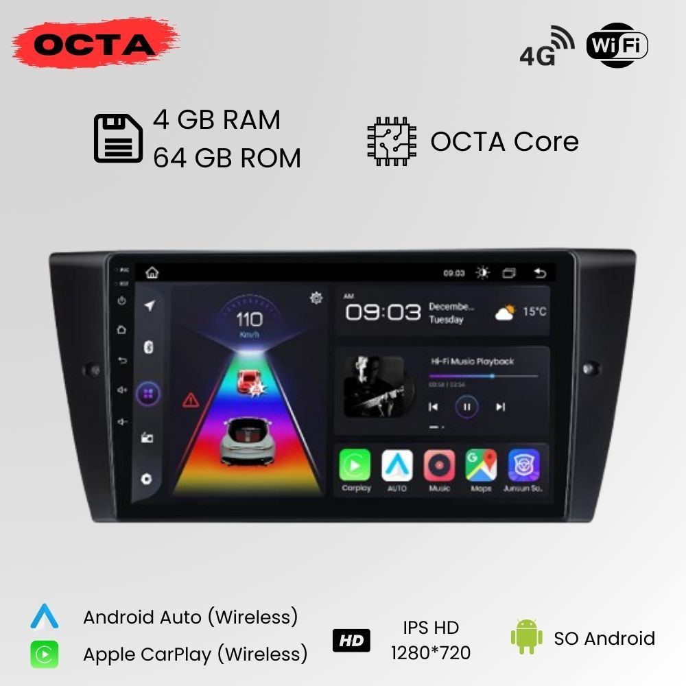 Android Autoradio Carplay <tc>BMW</tc> Serie 3 E90 E91 E92 E93