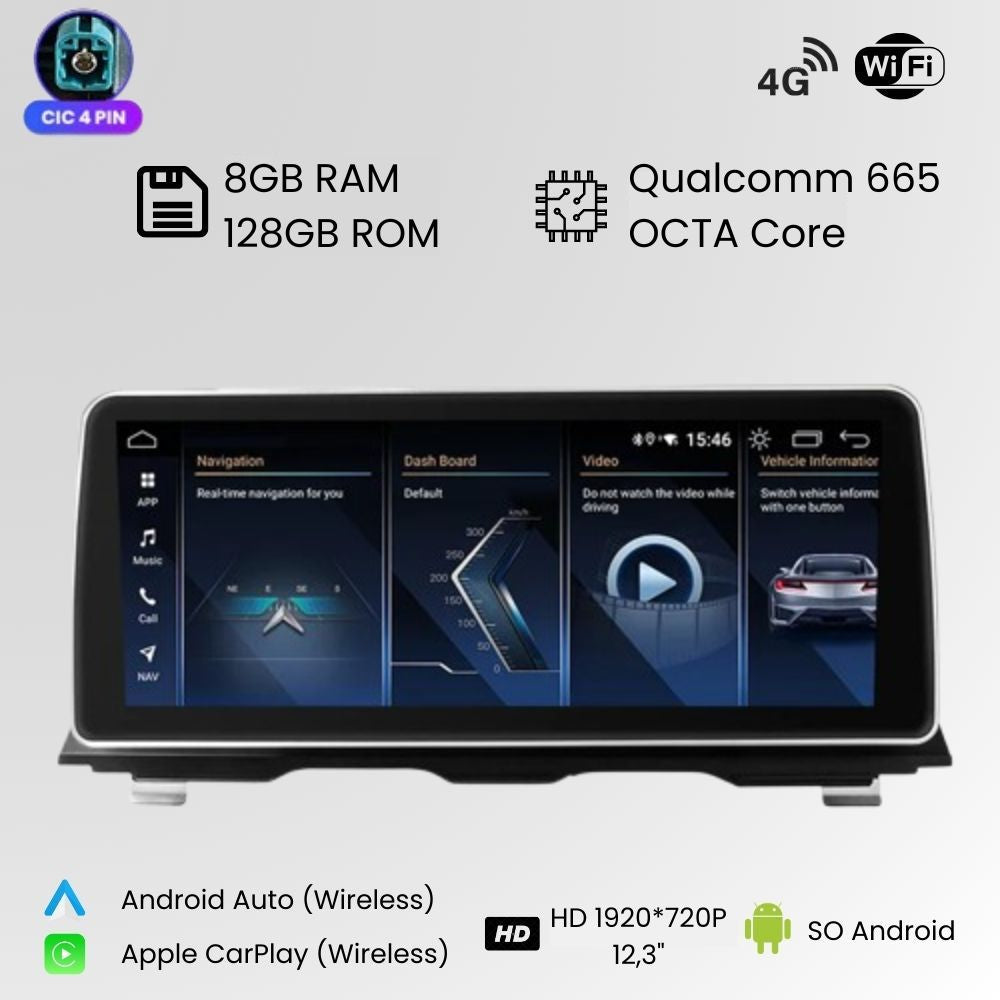 Radio Android Auto Carplay BMW Serie 5 F10 F11 2011 - 2017