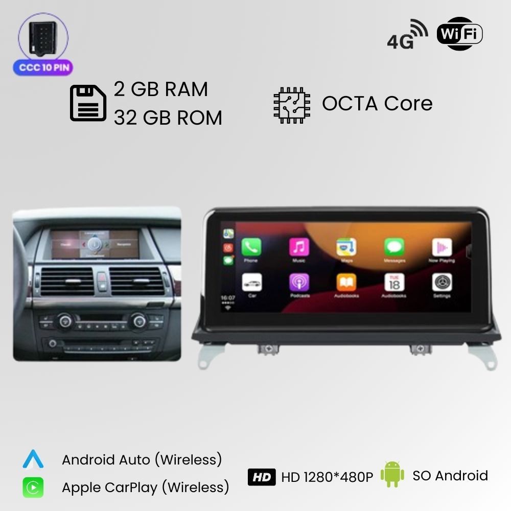 Android Auto Radio Carplay BMW X5 E70 F15 X6 E71 F16 2007-2013