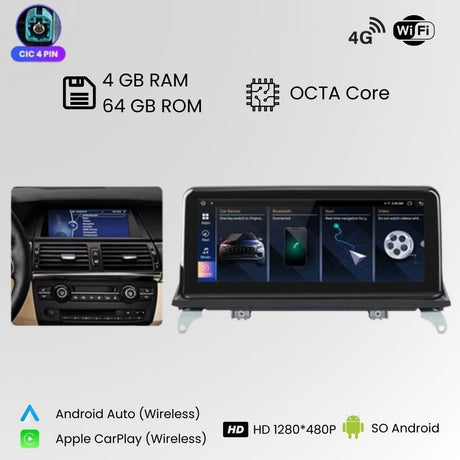 Radio Android Auto Carplay BMW X5 E70 F15 X6 E71 F16 2007-2013