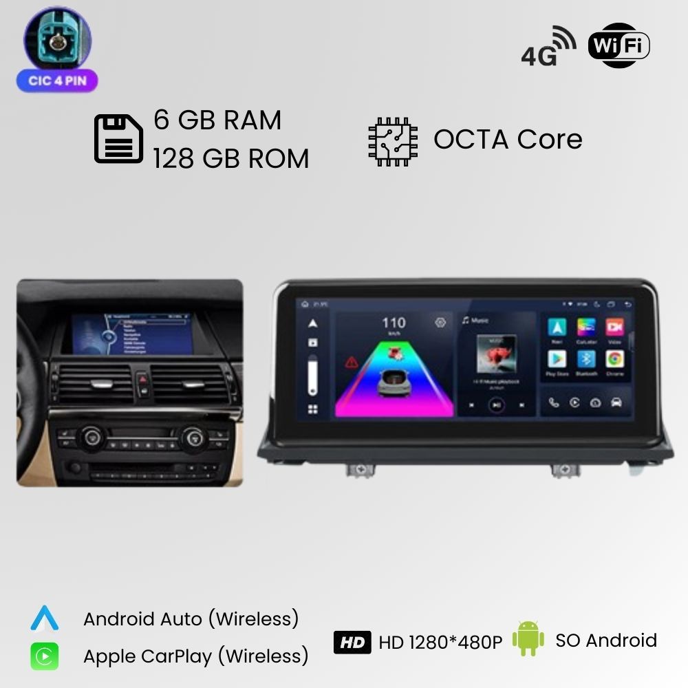 Android Auto Radio Carplay BMW X5 E70 F15 X6 E71 F16 2007-2013