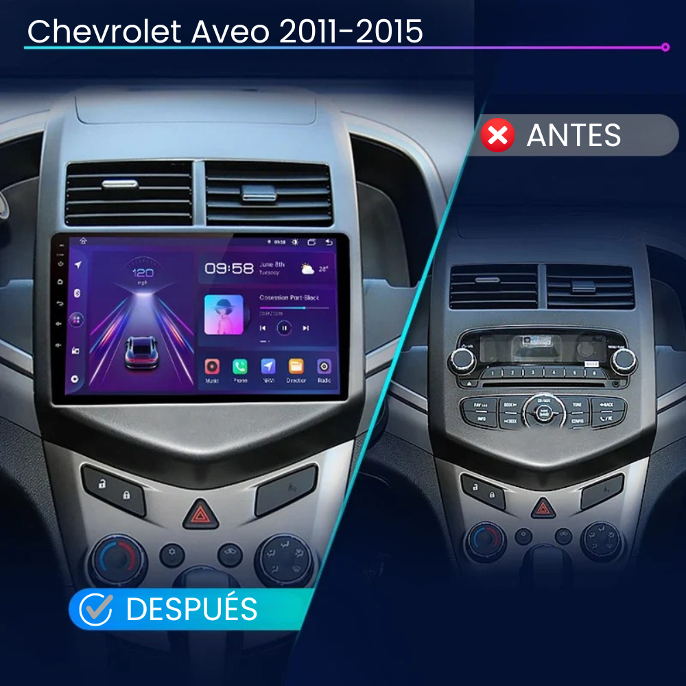 Android Auto Radio Carplay Chevrolet Aveo 2011-2015