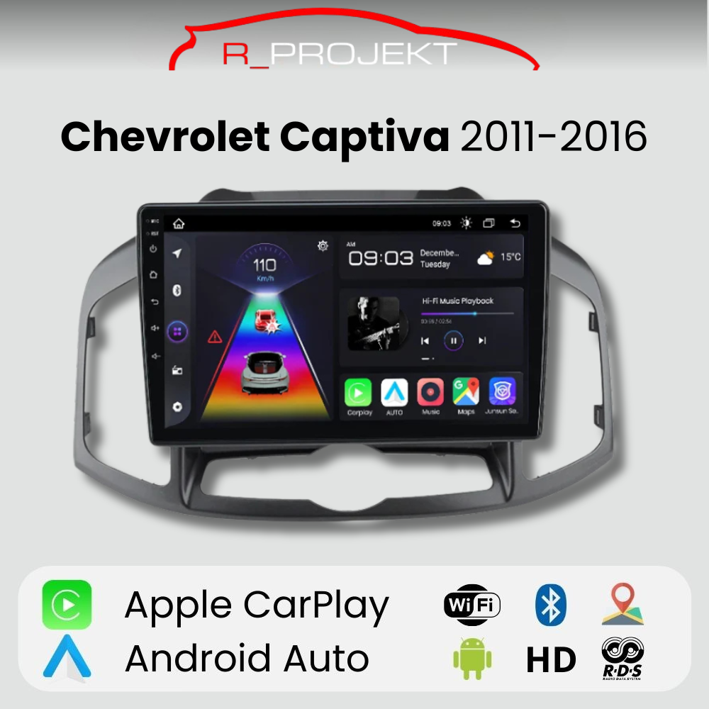 Android Auto Radio Carplay Chevrolet Captiva 2011-2016