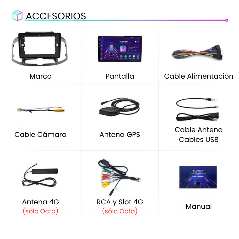 Android Auto Radio Carplay Chevrolet Captiva 2011-2016