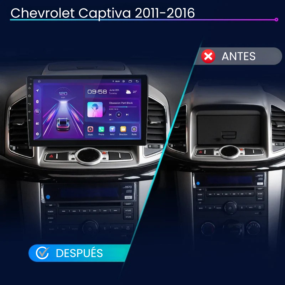 Android Auto Radio Carplay Chevrolet Captiva 2011-2016
