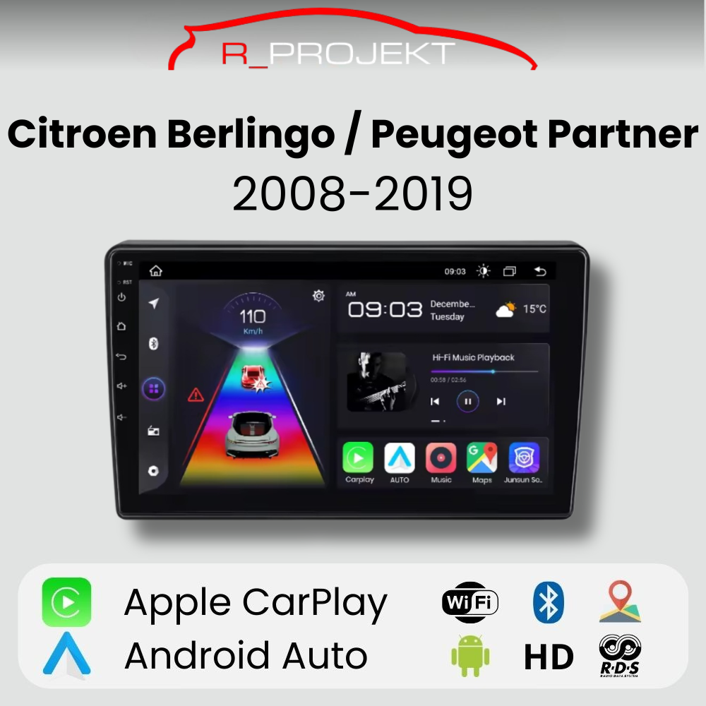 Radio Android Auto Carplay Citroen Berlingo / Peugeot Partner 2008-2019