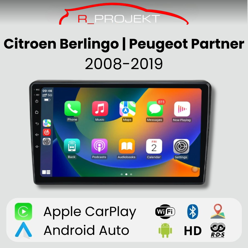 Radio Android Auto Carplay Citroen Berlingo / Peugeot Partner 2008-2019