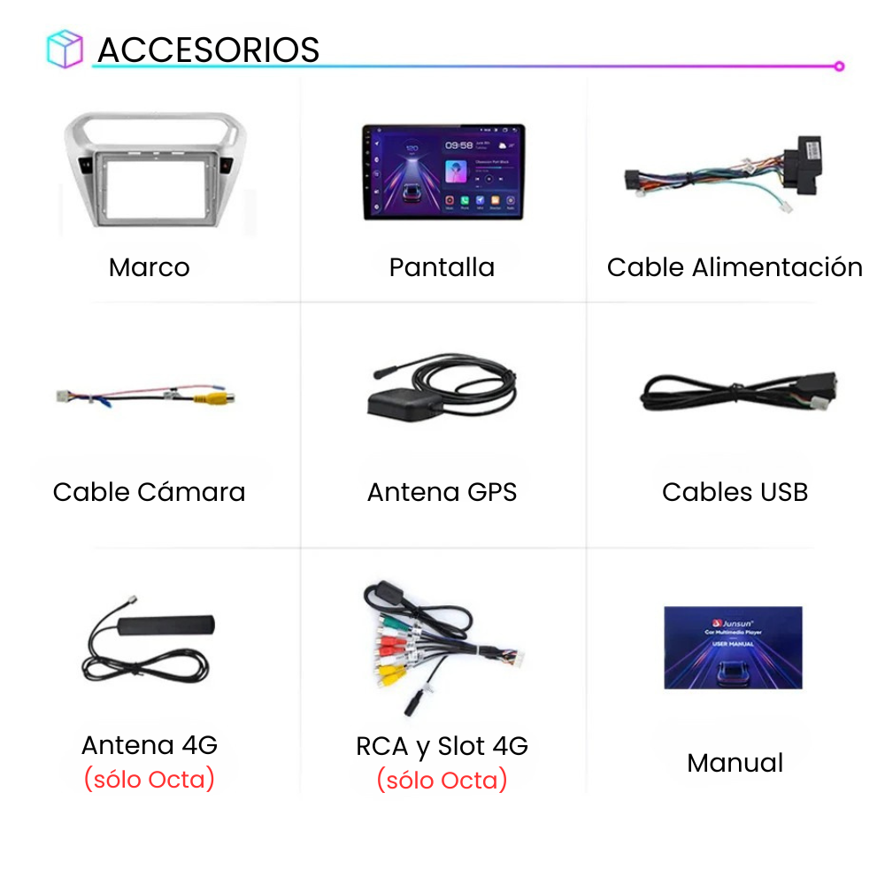 Radio Android Auto Carplay Citroen C-Elysée 2013-2018