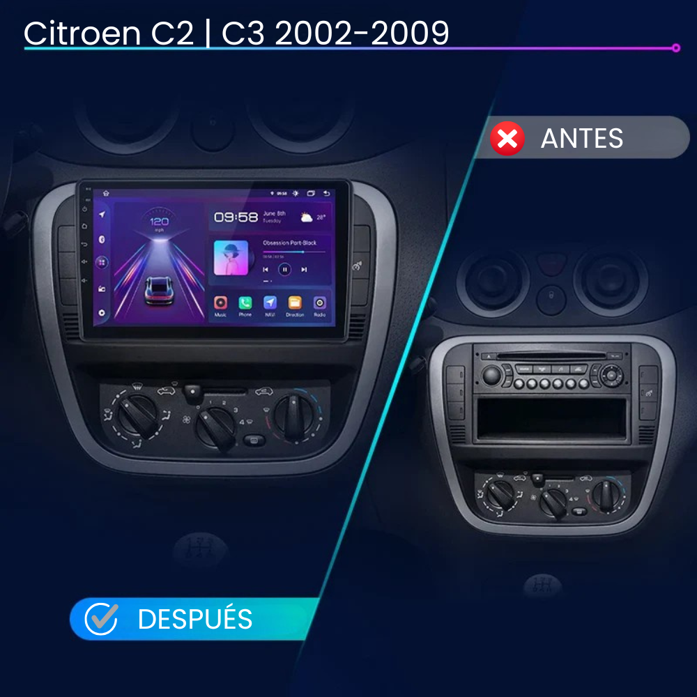 Android Auto Radio Carplay Citroen C2 C3 2002-2009