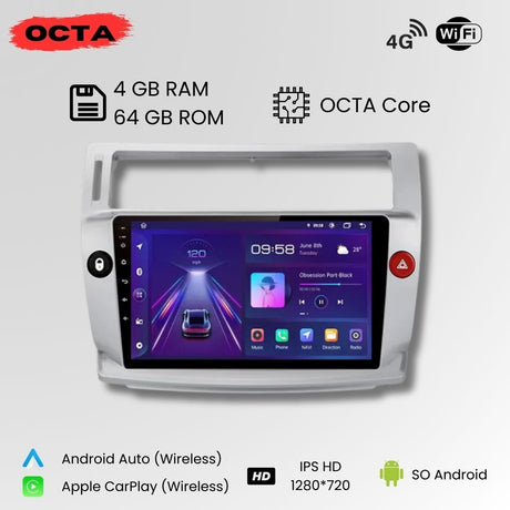 Android Auto Radio Carplay Citroen C4 2004 - 2009