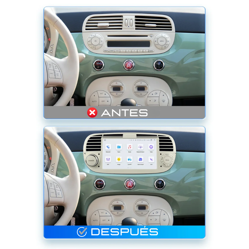 Radio Android Auto Carplay Fiat 500 Abarth 2007-2015