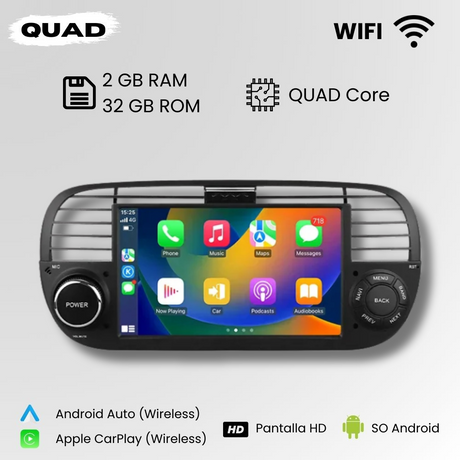 Radio Android Auto Carplay Fiat 500 Abarth 2007-2015