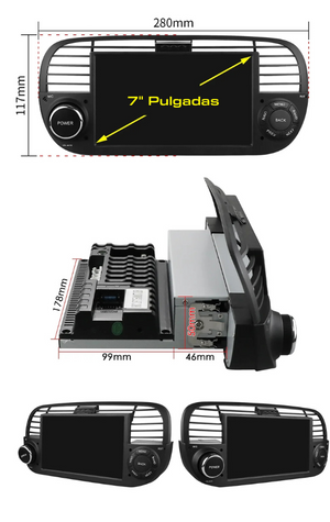 Pantalla Android Auto Carplay Fiat 500 Abarth 2007-2015