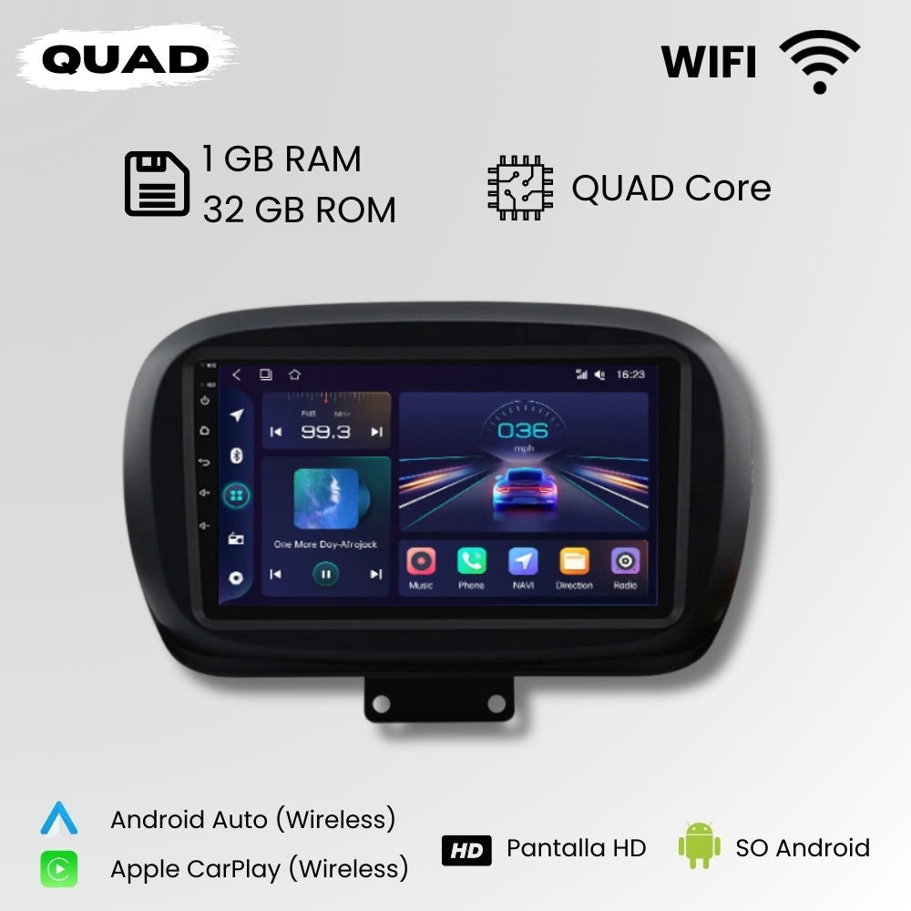 Android Auto Radio Carplay Fiat 500X 2014 - 2020