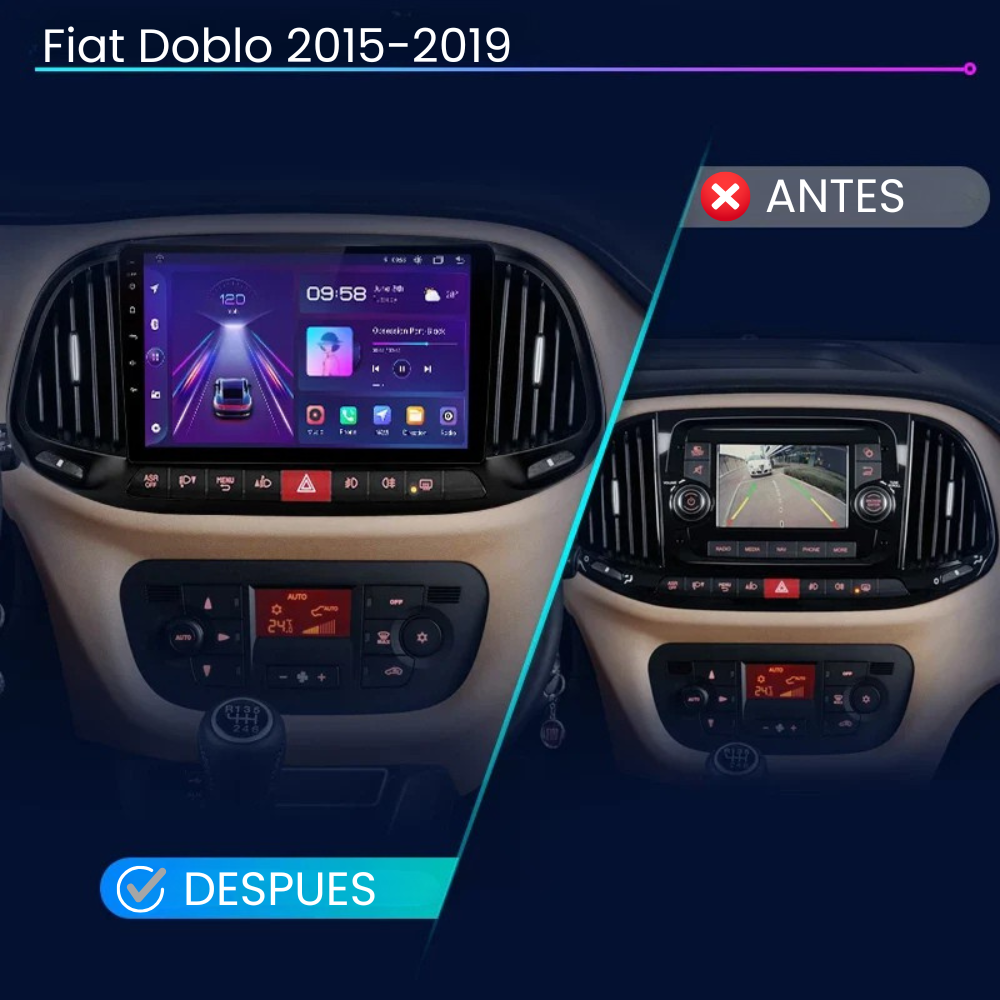 Android Auto Radio Carplay Fiat Doblo 2015-2019