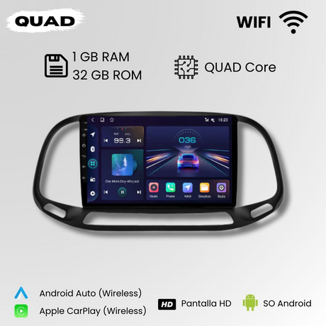 Android Auto Radio Carplay Fiat Doblo 2015-2019