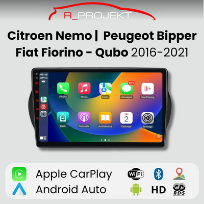 Android Auto Carplay Screen Fiat Fiorino Qubo Citroen Nemo Peugeot Bipper 2008-2017