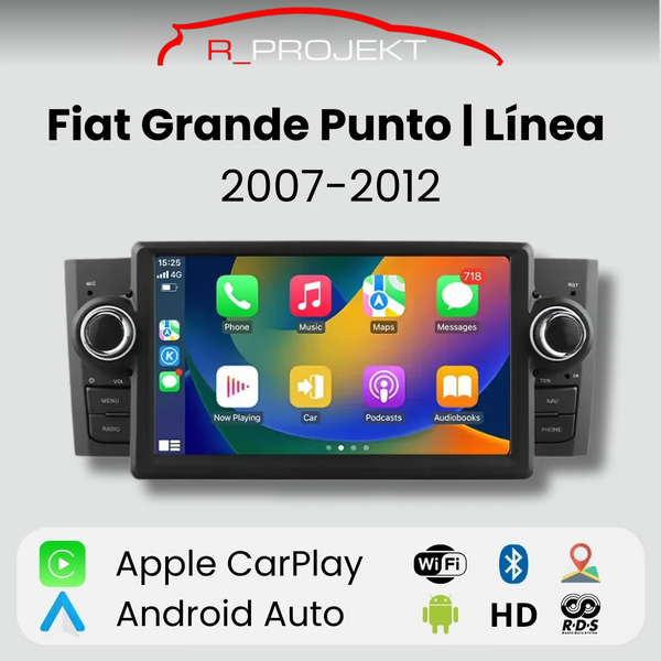 Android Auto Carplay Screen Fiat Grande Punto / Fiat Linea 2007-2012