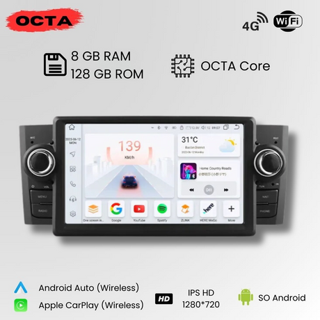 Radio Android Auto Carplay Fiat Grande Punto / Fiat Linea 2007-2012