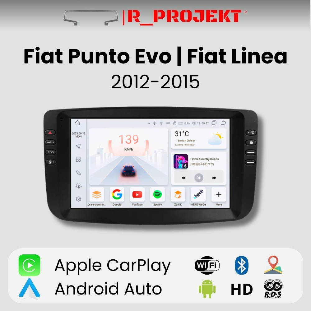 Radio Android Auto Carplay Fiat Linea Punto EVO 2012-2015