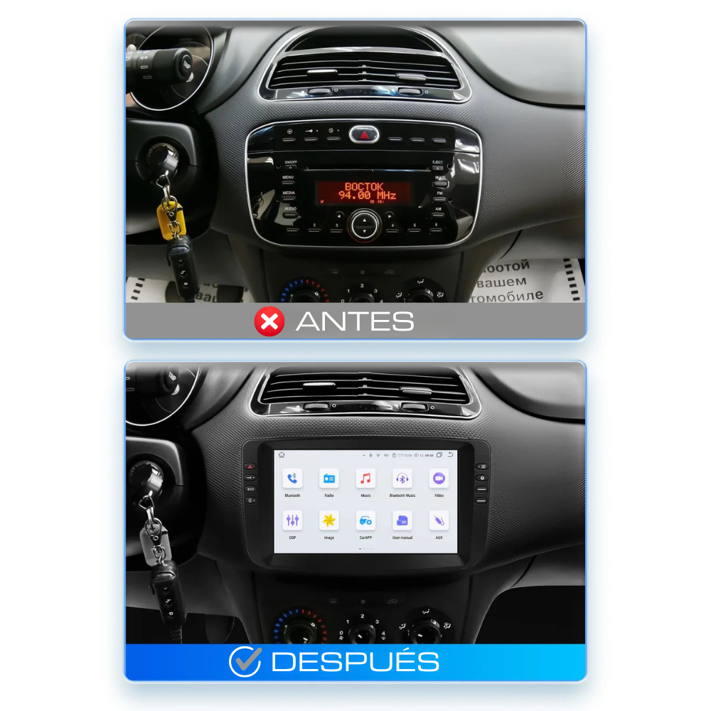 Radio Android Auto Carplay Fiat Linea Punto EVO 2012-2015