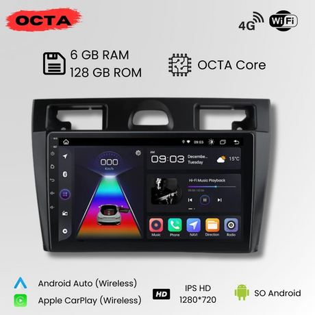 Radio Android Auto Carplay Ford Fiesta 5 MK5 2002-2008