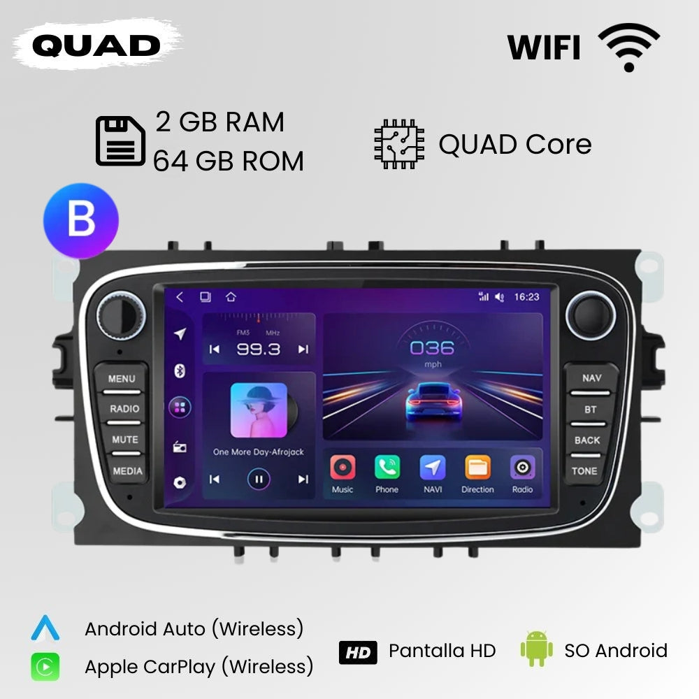 Radio Android Auto Carplay Ford Focus C-Max S-Max Mondeo Galaxy Kuga