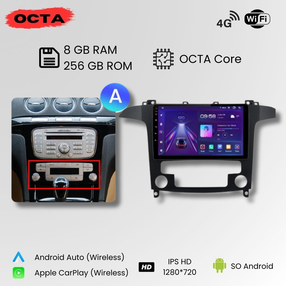 Radio Android Auto Carplay Ford S-Max 2007-2015