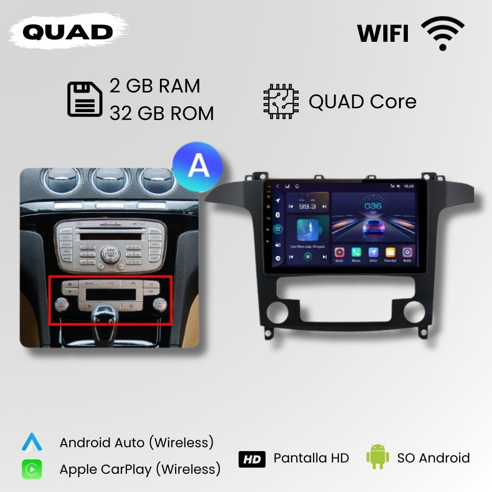 Radio Android Auto Carplay Ford S-Max 2007-2015