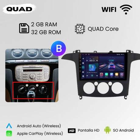 Radio Android Auto Carplay Ford S-Max 2007-2015