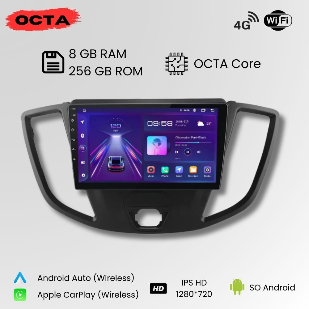 Radio Android Auto Carplay Ford Transit 2015 - 2018