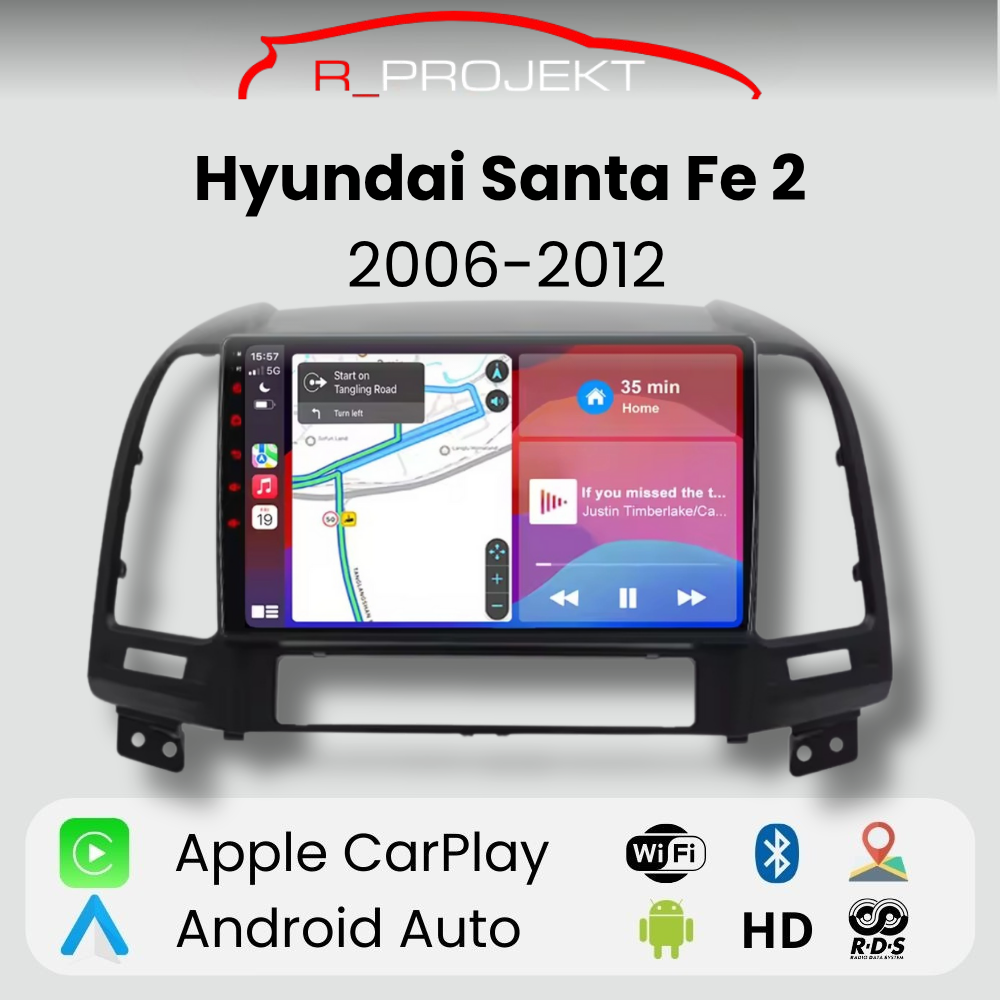 Android Auto Carplay Screen Hyundai Santa Fe 2 2006-2012