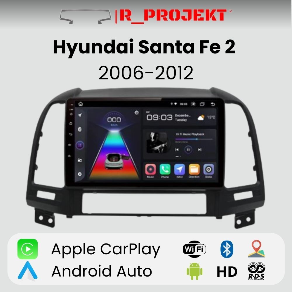 Android Auto Radio Carplay Hyundai Santa Fe 2 2006-2012