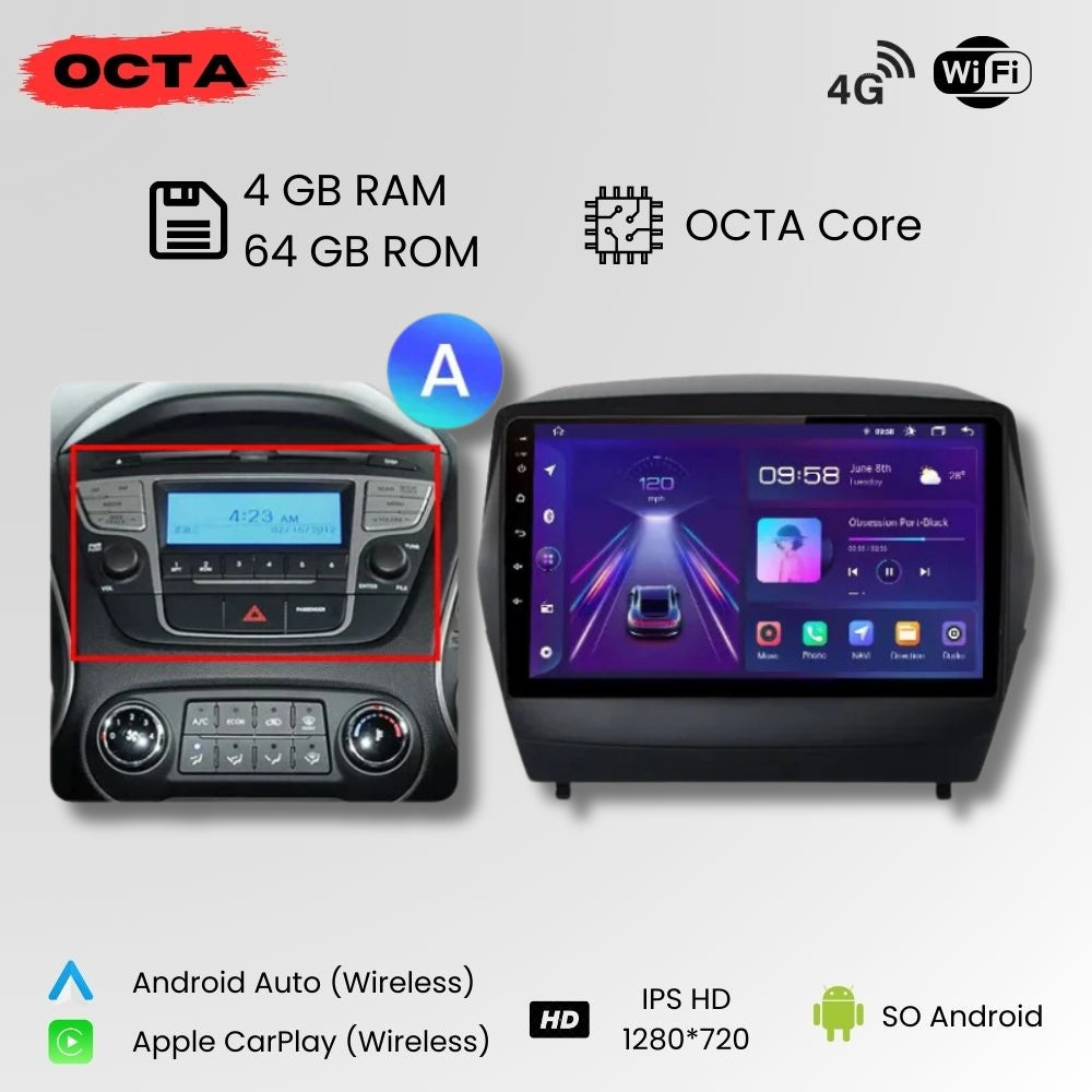 Android Autoradio Carplay Hyundai Tucson 2 IX35 2009 - 2015