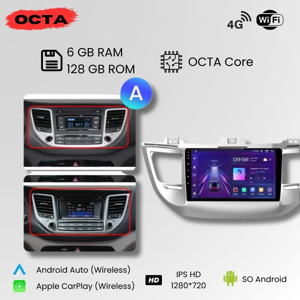 Radio Android Auto Carplay Hyundai Tucson 3 IX35 2015-2018