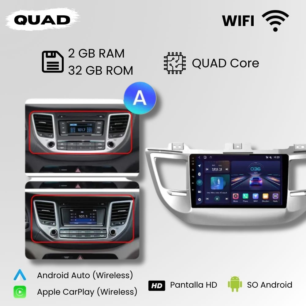 Radio Android Auto Carplay Hyundai Tucson 3 IX35 2015-2018