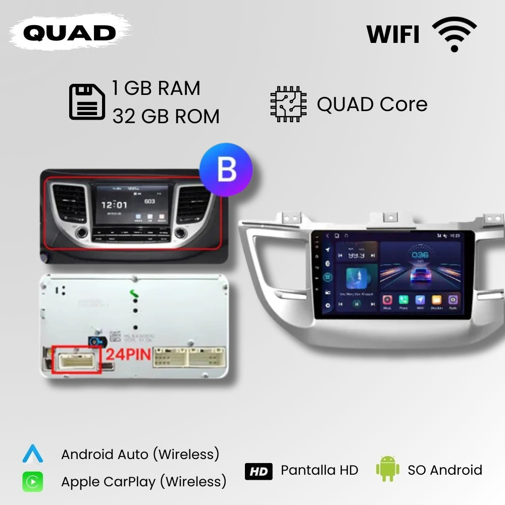 Radio Android Auto Carplay Hyundai Tucson 3 IX35 2015-2018