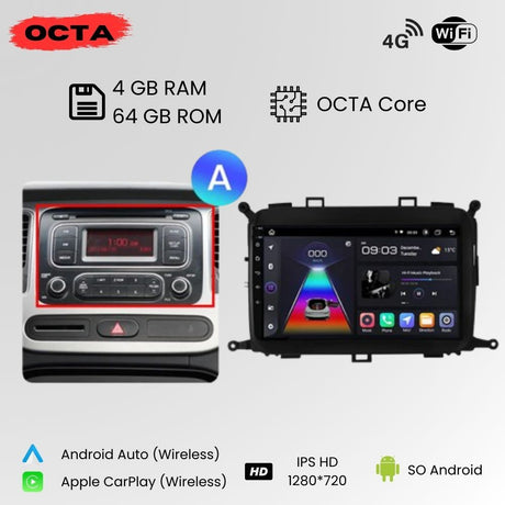 Android Autoradio Carplay Kia Carens 2013-2018