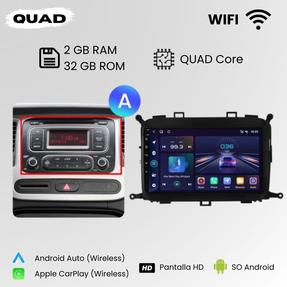 Android Auto Radio Carplay Kia Carens 2013-2018