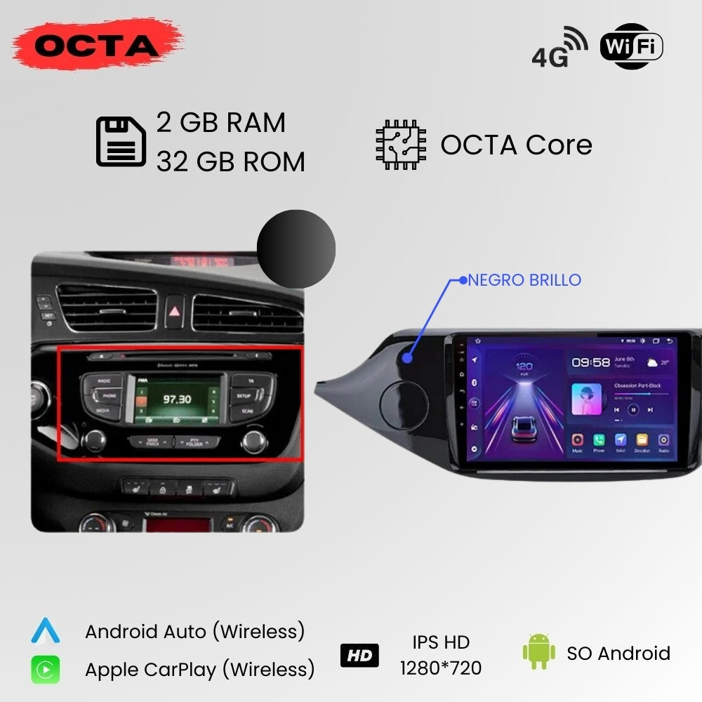 Android Auto Radio Carplay Kia Ceed Cee'd 2 2012-2018